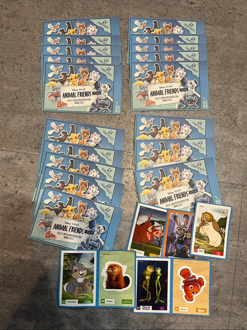 Disney Pixar Animal Friends Sticker/Trading Card Packs - superstore set